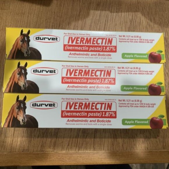3 Pack of Durvet Horse  Paste Dewormer 1.87% Apple Flavor - Picture 1 of 2